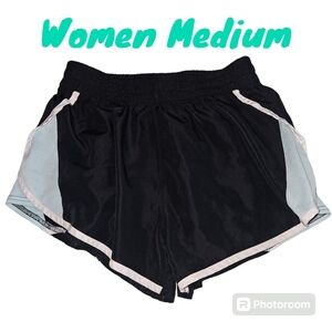 Zone Pro Black Mint Green Athletic Track Gym Shorts 3 Inseam Summer Women Medium